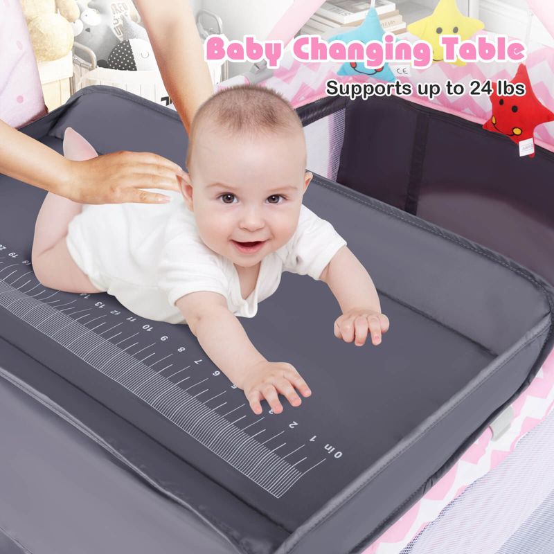 3 in 1 Baby Playard Infant Nursery Center w/ Zippered Door Mint