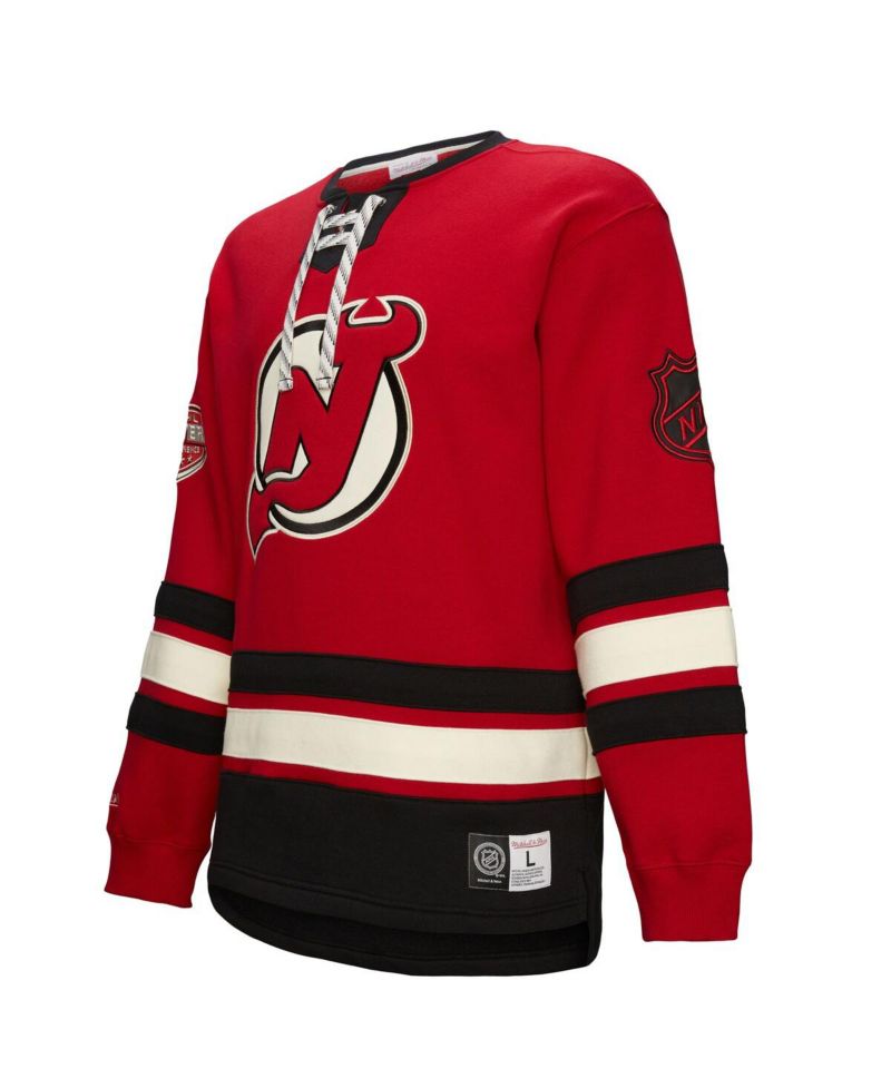 Men's Red New Jersey Devils Heritage Lace-Up Pullover Sweatshirt