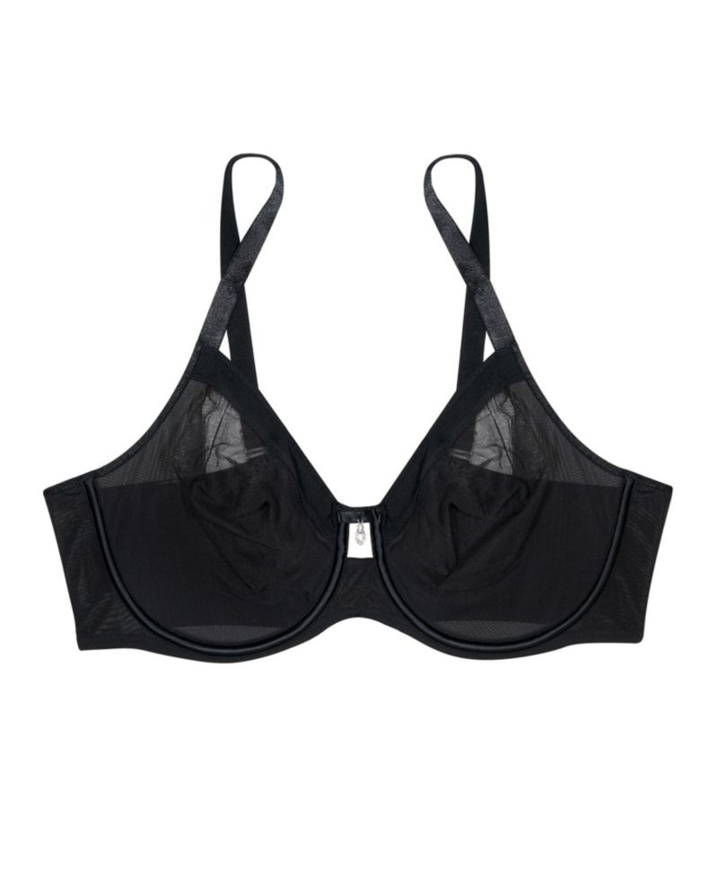 Women's Sheer Mesh Full Coverage Unlined Underwire Bra