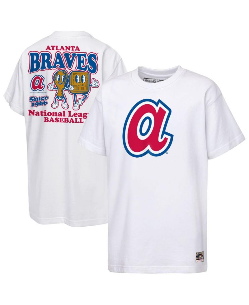 Big Boys and Girls White Atlanta Braves Cooperstown Concession T-Shirt
