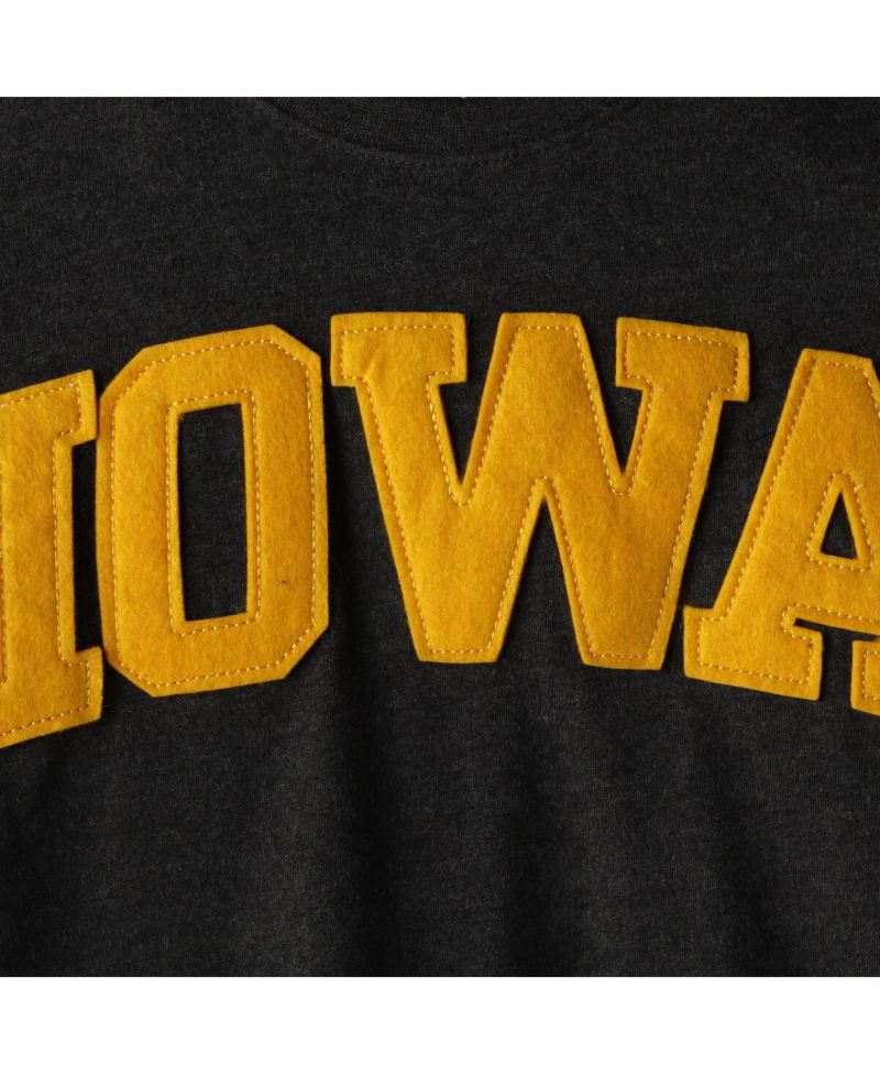 Women's Heathered Black Iowa Hawkeyes Two-Hit Canyon Long Sleeve T-shirt