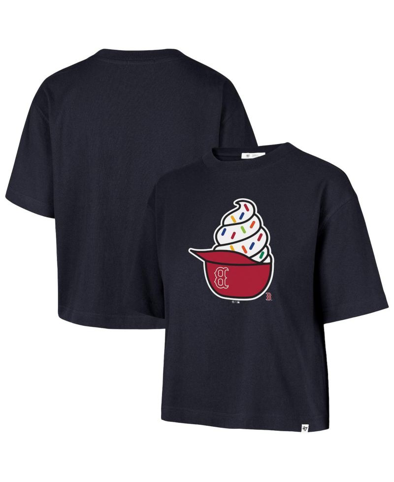 Women's Navy Boston Red Sox Ice Cream Helmet T-Shirt
