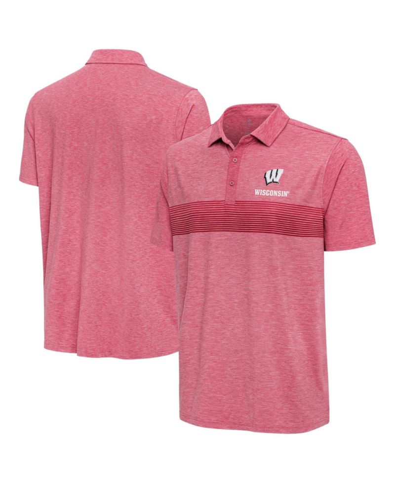 Men's Heather Red Wisconsin Badgers Dashing Polo Shirt