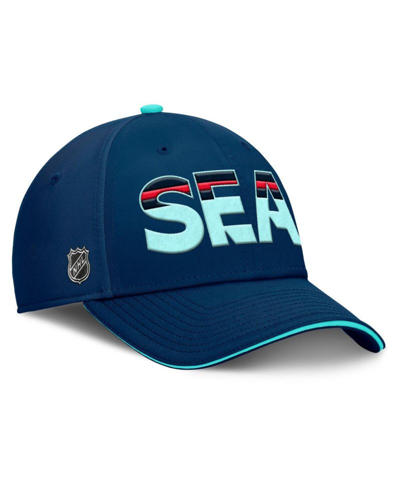 Men's Deep Sea Navy/Light Blue Seattle Kraken Authentic Pro Rink Team Code Flex Hat