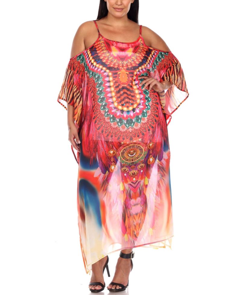 Plus Size Sheer Maxi Caftan