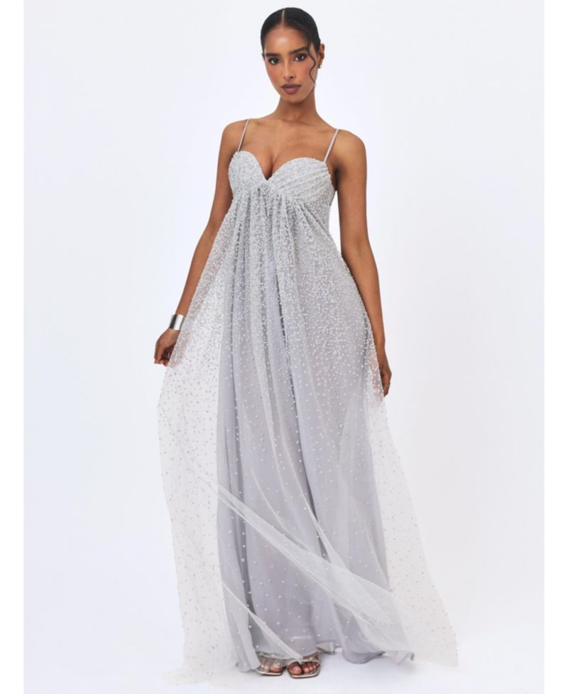 Women's Wallie Backless Rhinestone-Embellished Sweetheart Gown