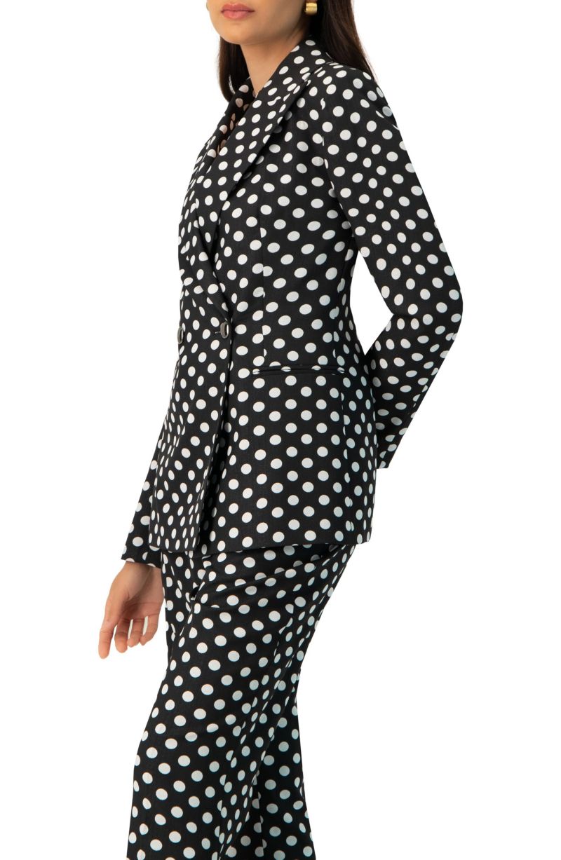 Women's Double-Breasted Polka Dot Blazer