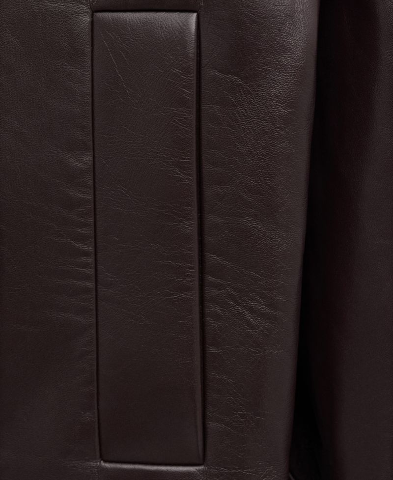 Women's Oversized Funnel-Neck Leather Coat