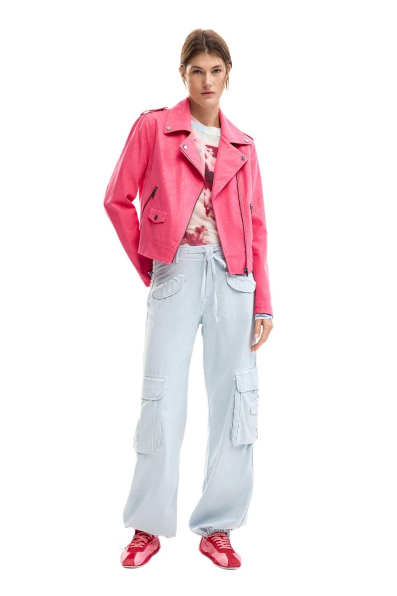 Women's Biker jacket leather effect