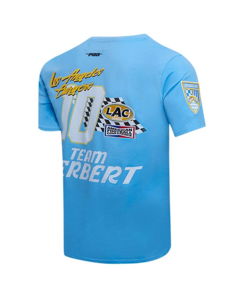 Men's Justin Herbert Powder Blue Los Angeles Chargers Fast Lane Name and Number Player T-Shirt