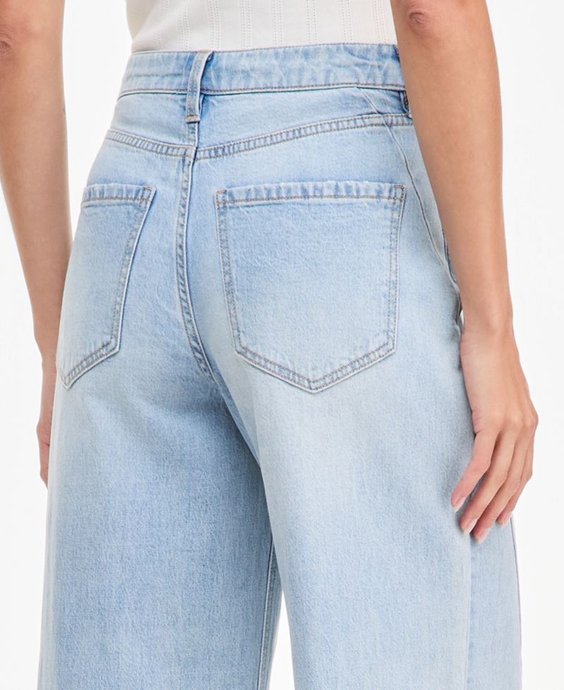 Women's High-Rise Twist Seam Wide-Leg Jeans, Regular & Short