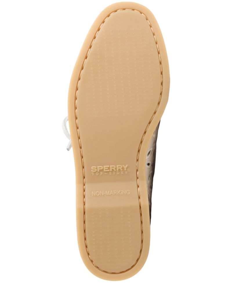 Women's Authentic Embroidered Perforated Round Toe Boat Shoes