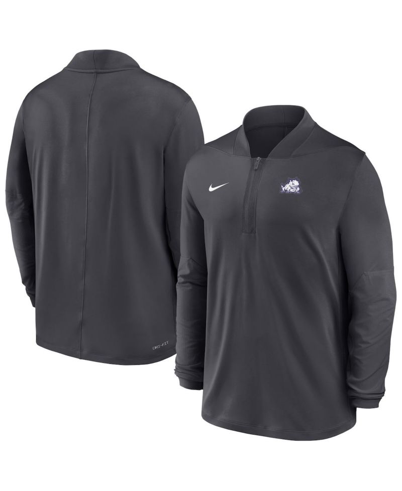 Men's Anthracite TCU Horned Frogs Dri-FIT Half-Zip Pullover Sweatshirt