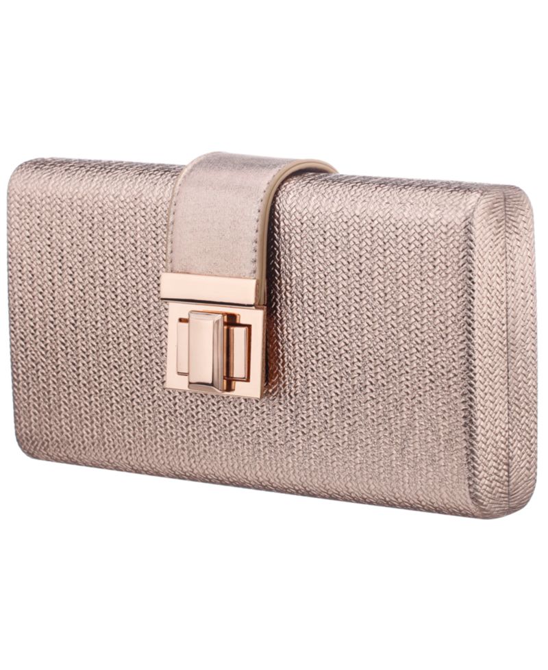 Embossed Woven Presley Minaudiere Small Clutch Handbag