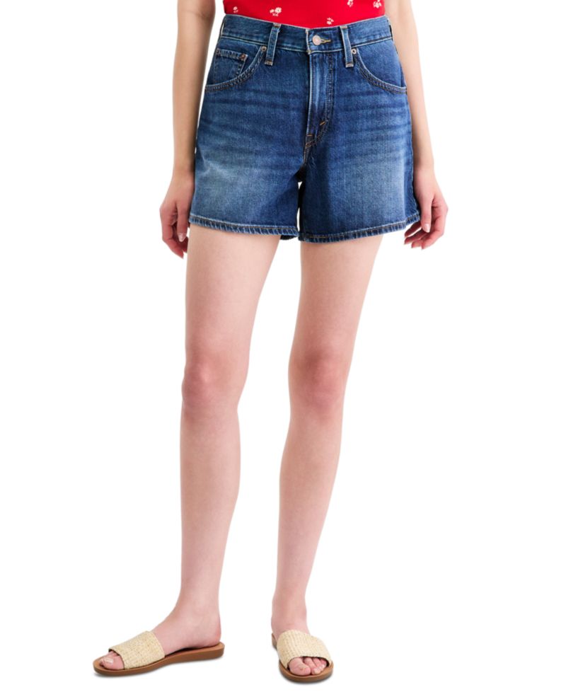 Women's Cotton Cinch-Waist Denim Shorts