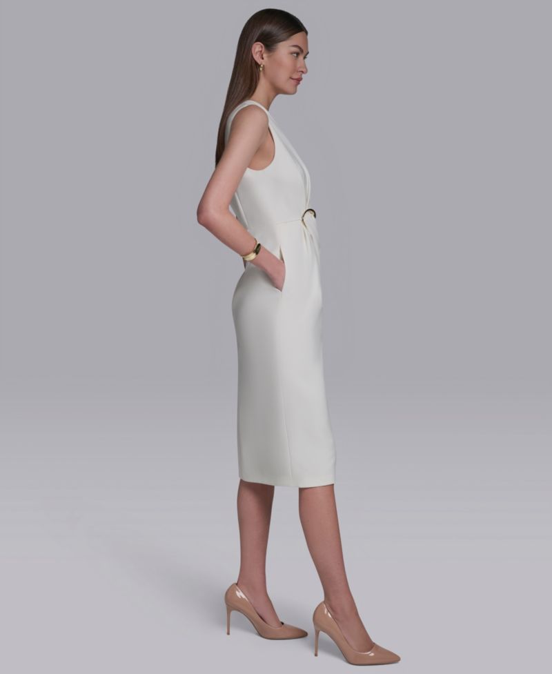 Women's Asymmetrical Neck Midi Dress