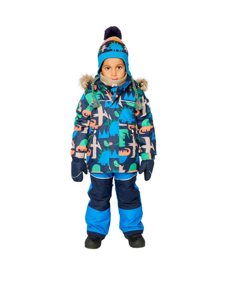 Little and Big Boy (6-8) Two Piece Discover Snowsuit Dinosaur Print