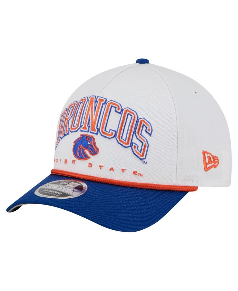 Men's White/Royal Boise State Broncos Arch Two-Tone Rope 9FORTY A-Frame M-Crown Adjustable Hat