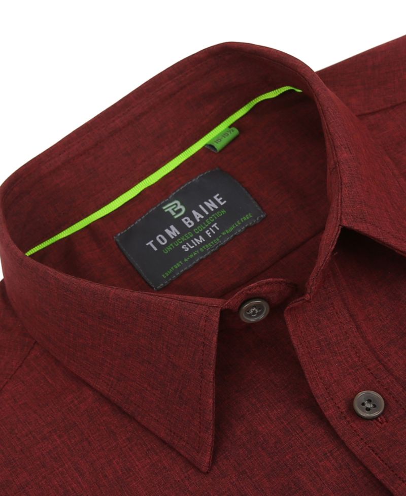 Men's Slim Fit Performance Long Sleeve Solid Button Down Dress Shirt