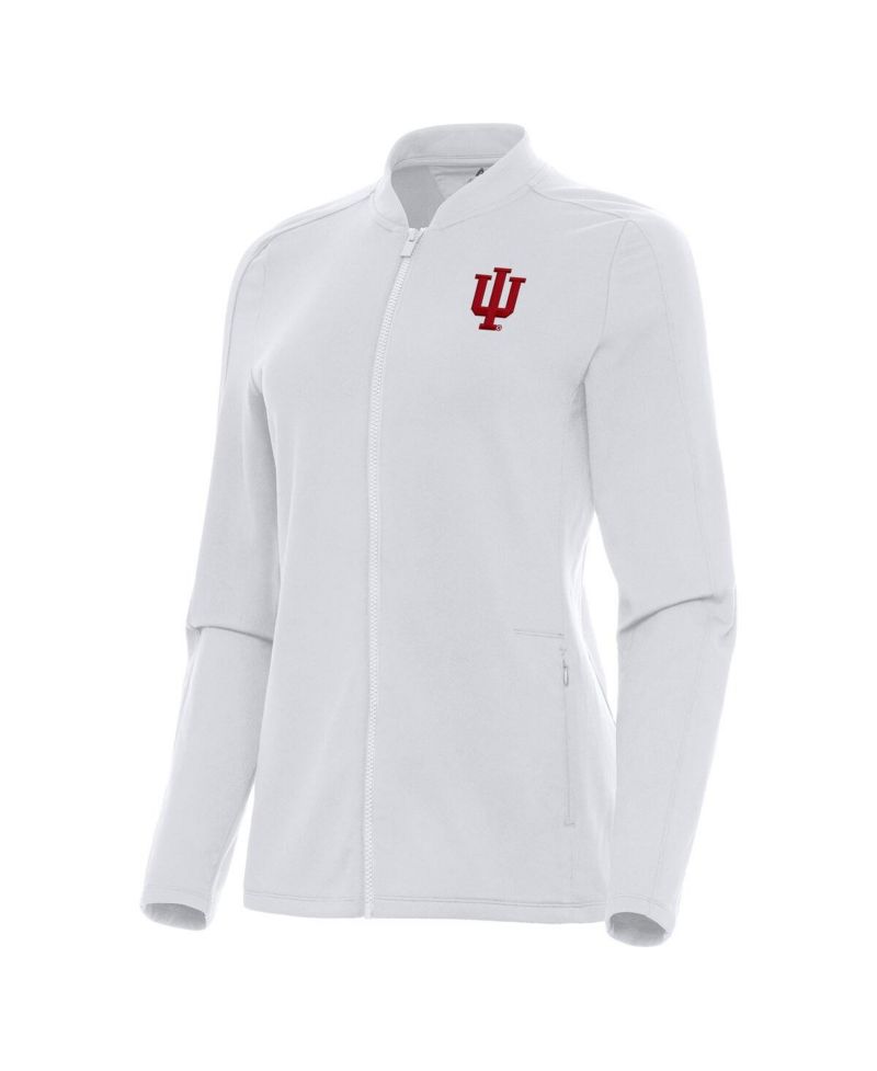 Women's White Indiana Hoosiers Continual Full-Zip Jacket