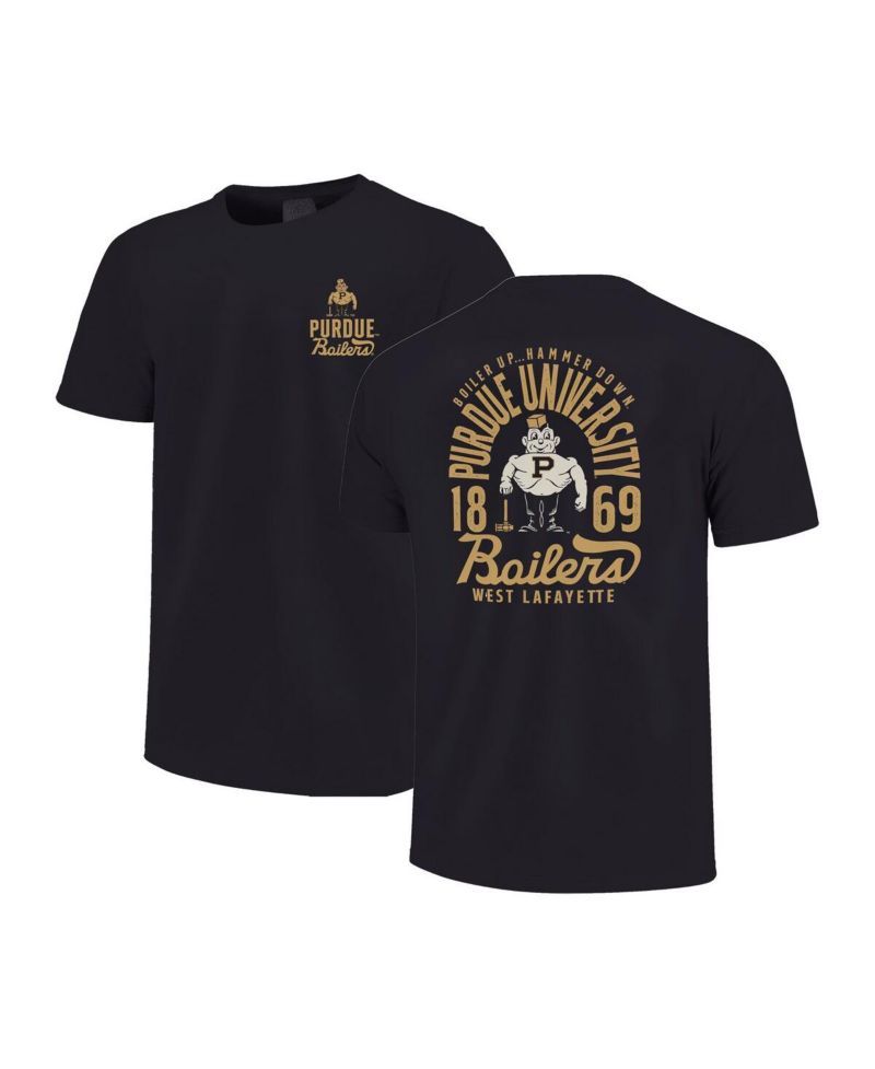 Big Boys and Girls Black Purdue Boilermakers Comfort Colors Mascot Overlay T-Shirt