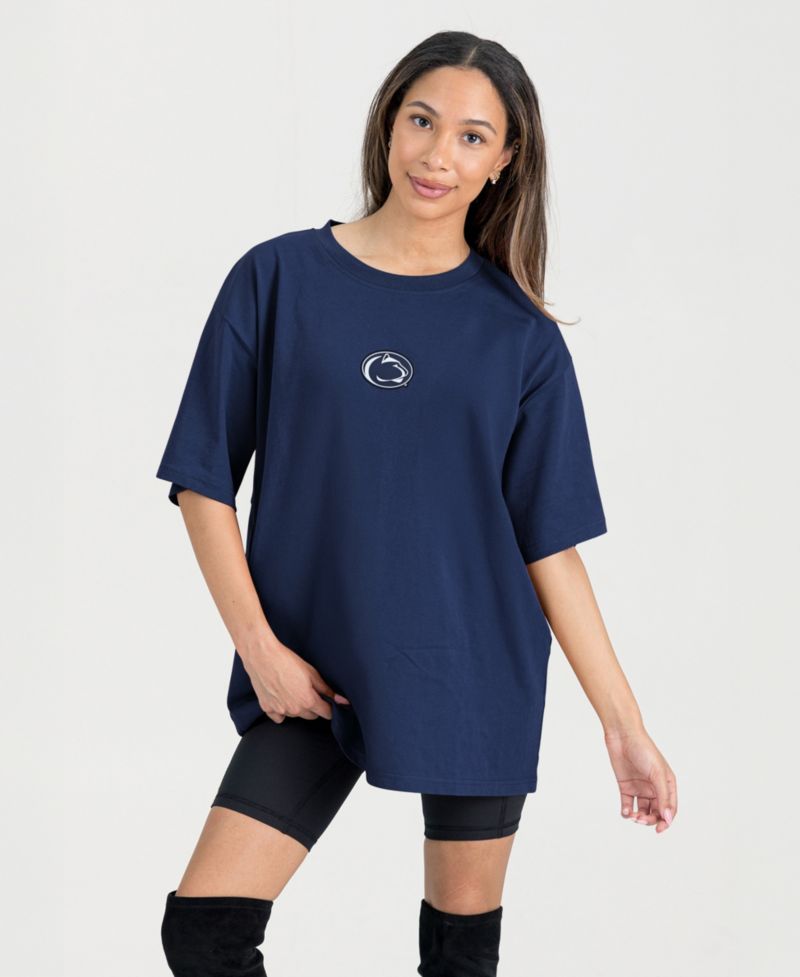 Women's Navy Penn State Nittany Lions Oversized Back at Ya T-Shirt