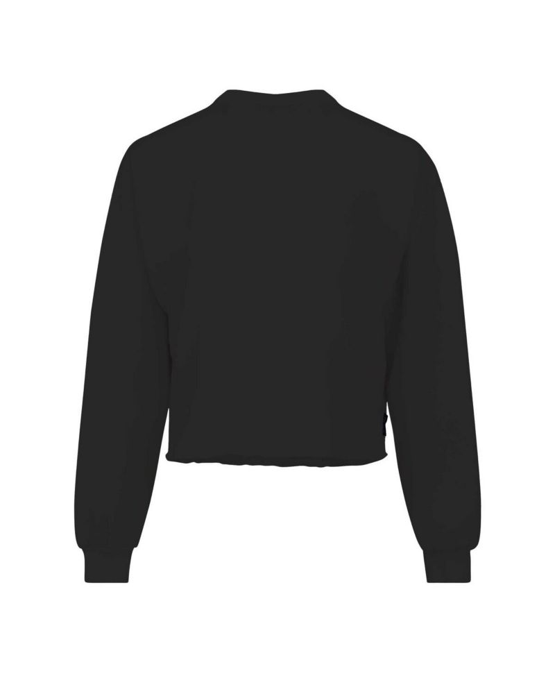 Women's Black UCF Knights Slouchy Cropped Long Sleeve T-Shirt