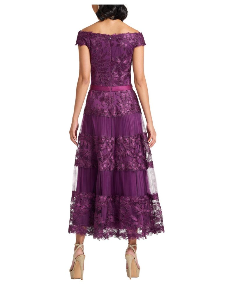 Women's Adriane Floral Embroidered Tea-Length Dress