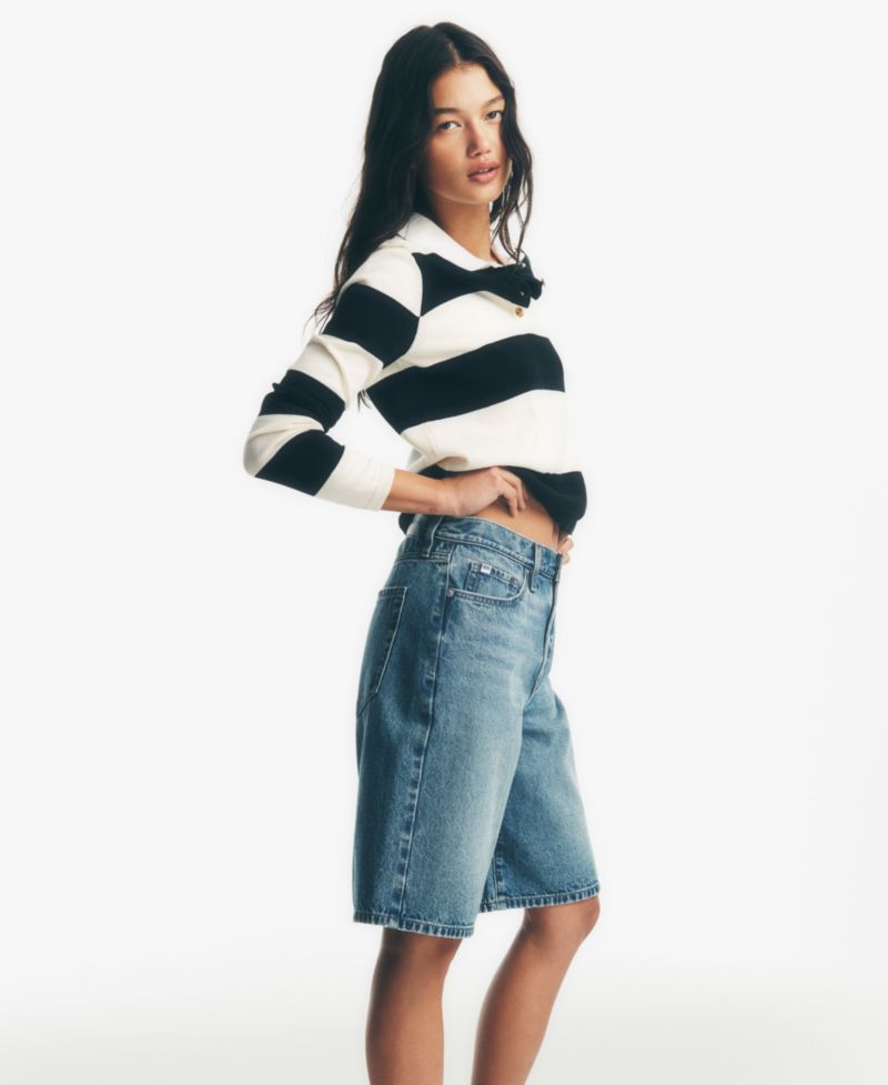 Women's Mid-Rise Denim Bermuda Shorts