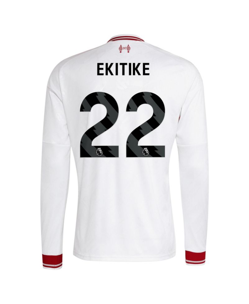 Men's Hugo Ekitike White Liverpool 2026/27 Away Replica Long Sleeve Jersey