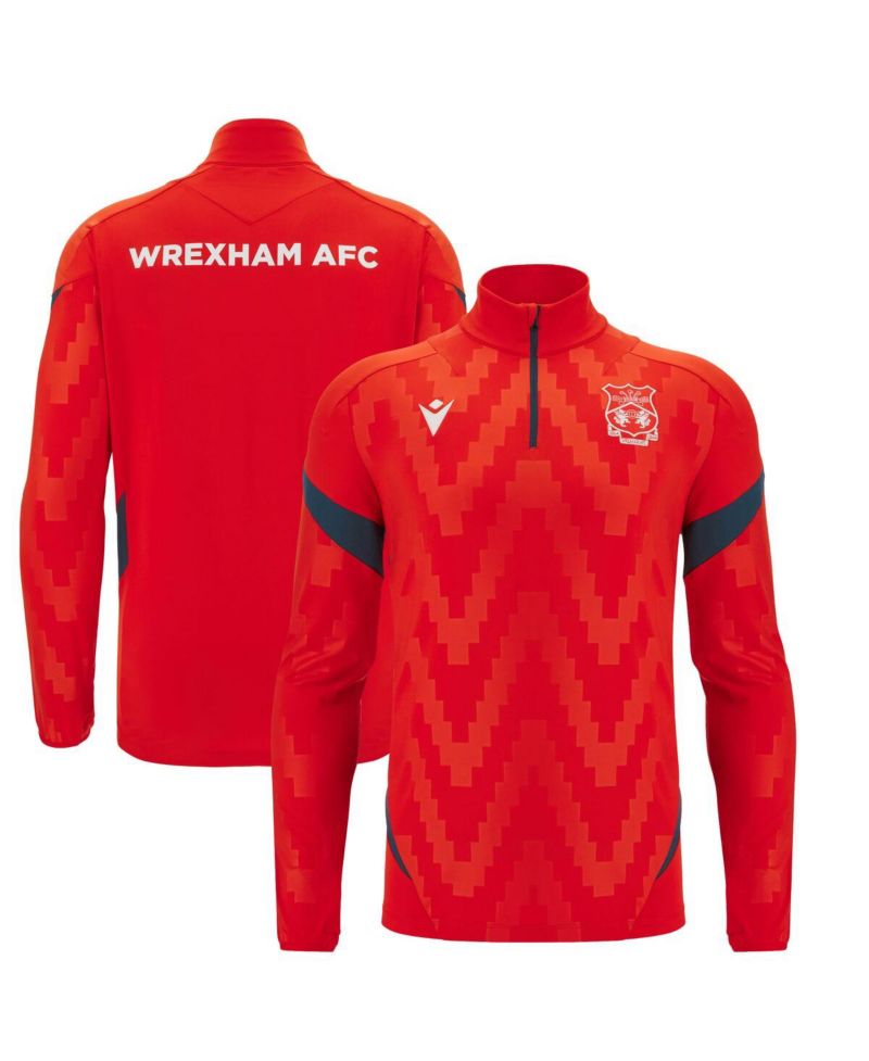 Men's Red Wrexham Training Quarter-Zip Pullover Hoodie