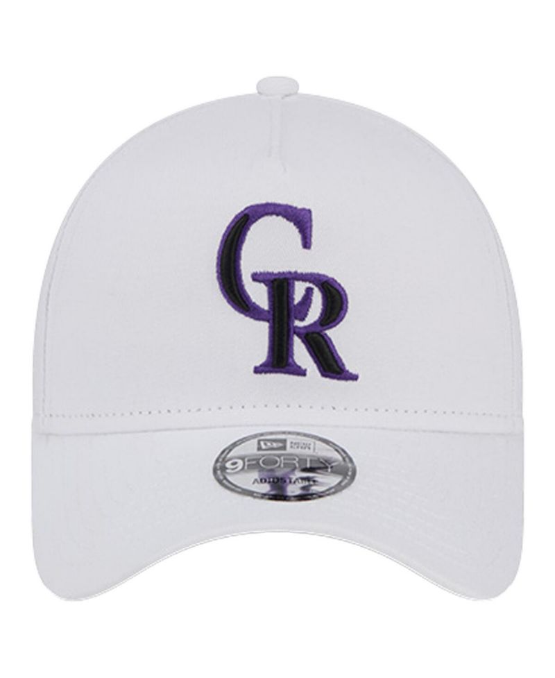 Men's White Colorado Rockies TC A-Frame 9FORTY Adjustable Hat