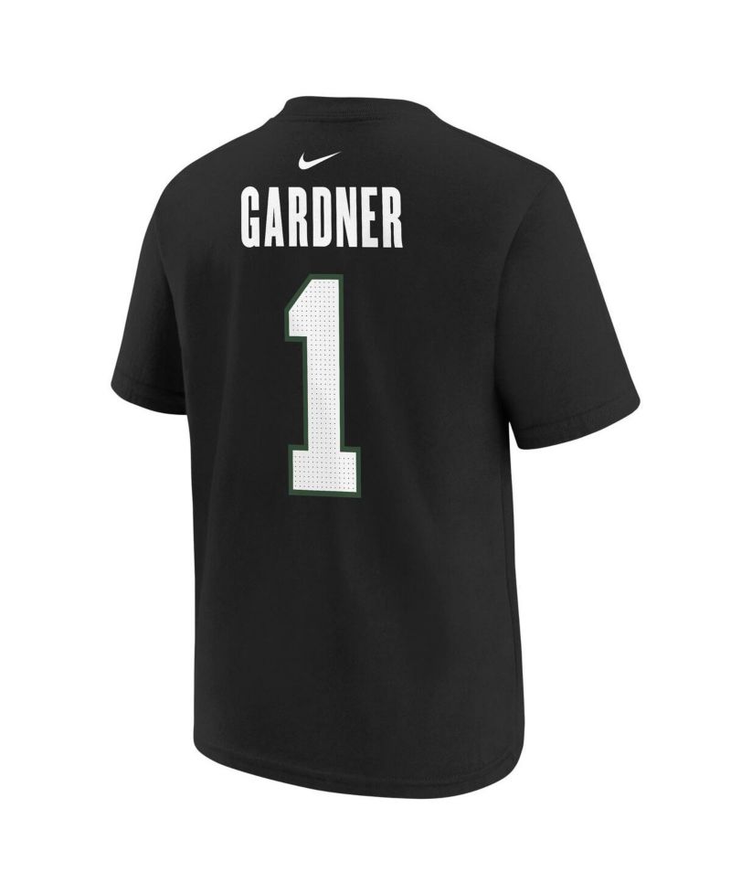 Big Boys and Girls Ahmad Sauce Gardner Black New York Jets Player Name & Number T-Shirt