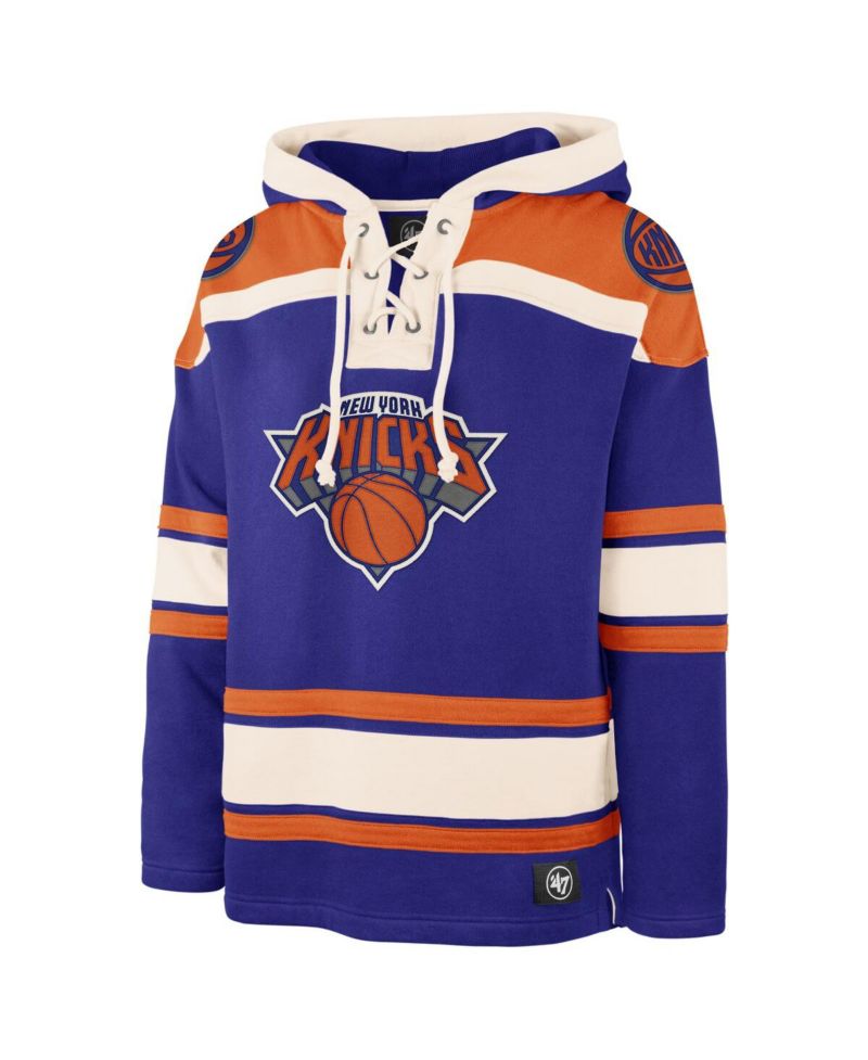 Men's Royal New York Knicks Superior Lacer Pullover Hoodie
