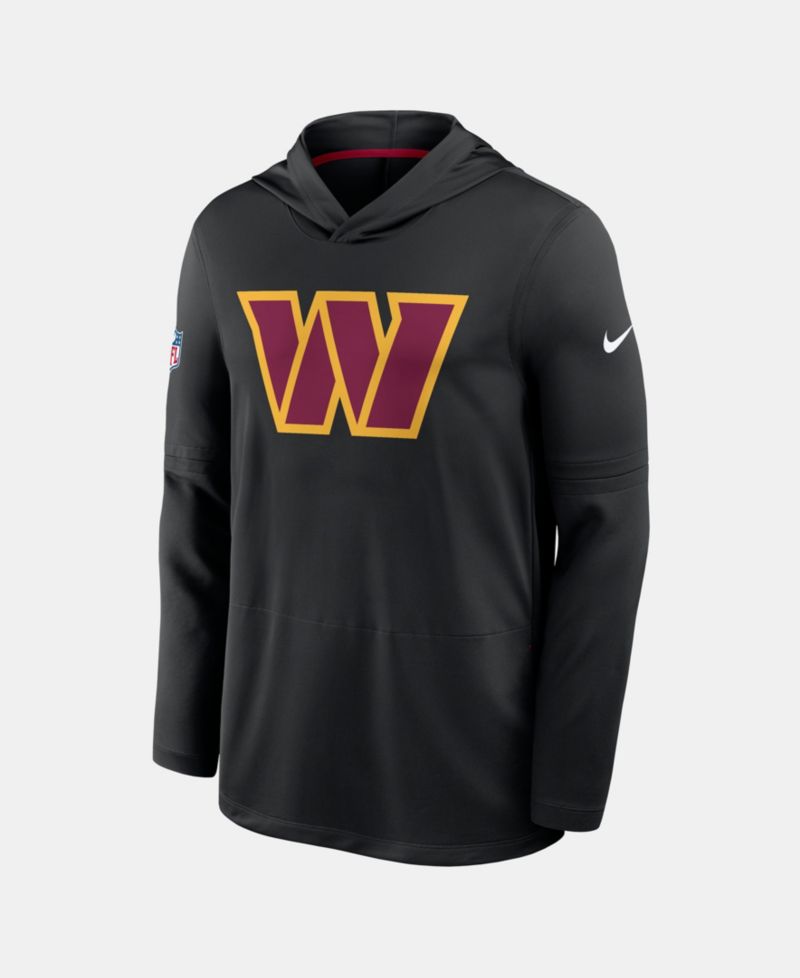 Men's Black Washington Commanders Sideline Dri-FIT Long Sleeve Hooded T-Shirt