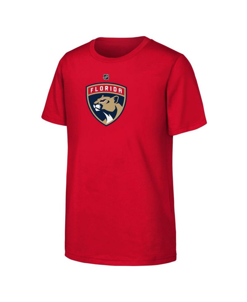Big Boys and Girls Red Florida Panthers Primary Logo T-Shirt