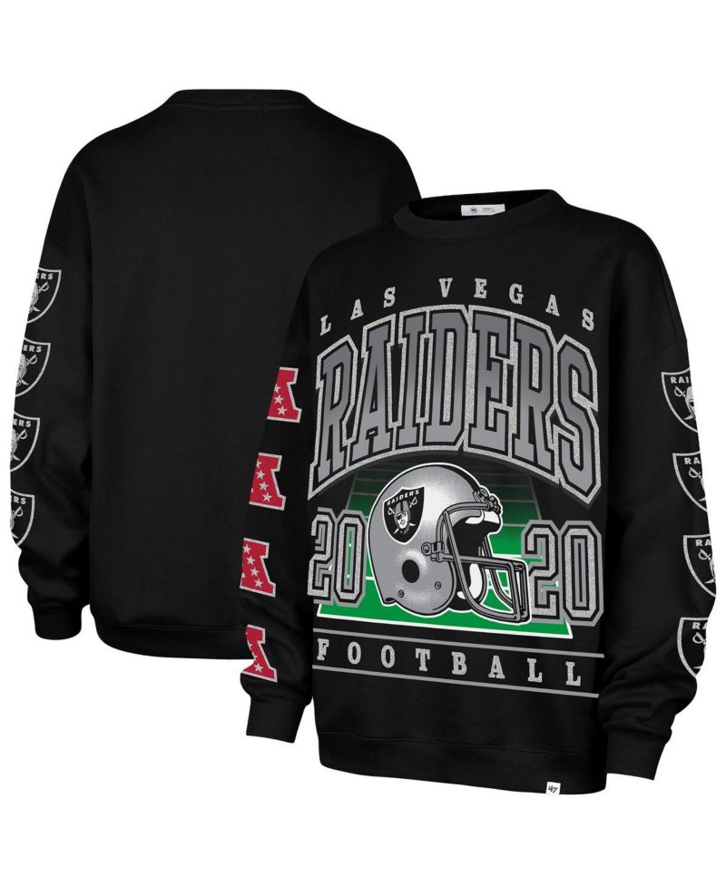 Women's Black Las Vegas Raiders Go Big Oversized Pullover Sweatshirt