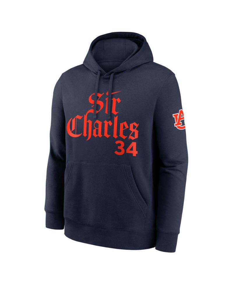 Men's Charles Barkley Navy Auburn Tigers Name & Number Club Fleece Hoodie