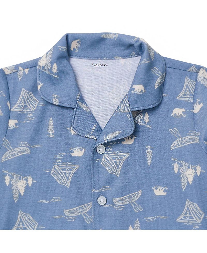 Baby Boys 2-Piece Button Up Pajama Set