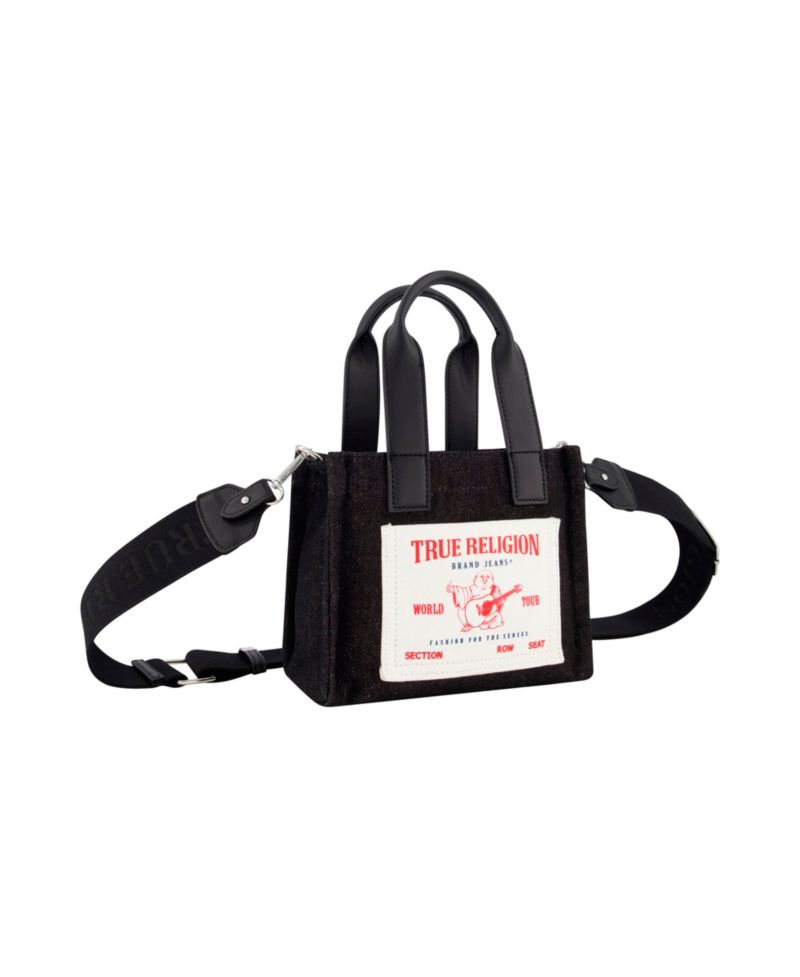 Women's Mini Black Denim Tote Bag