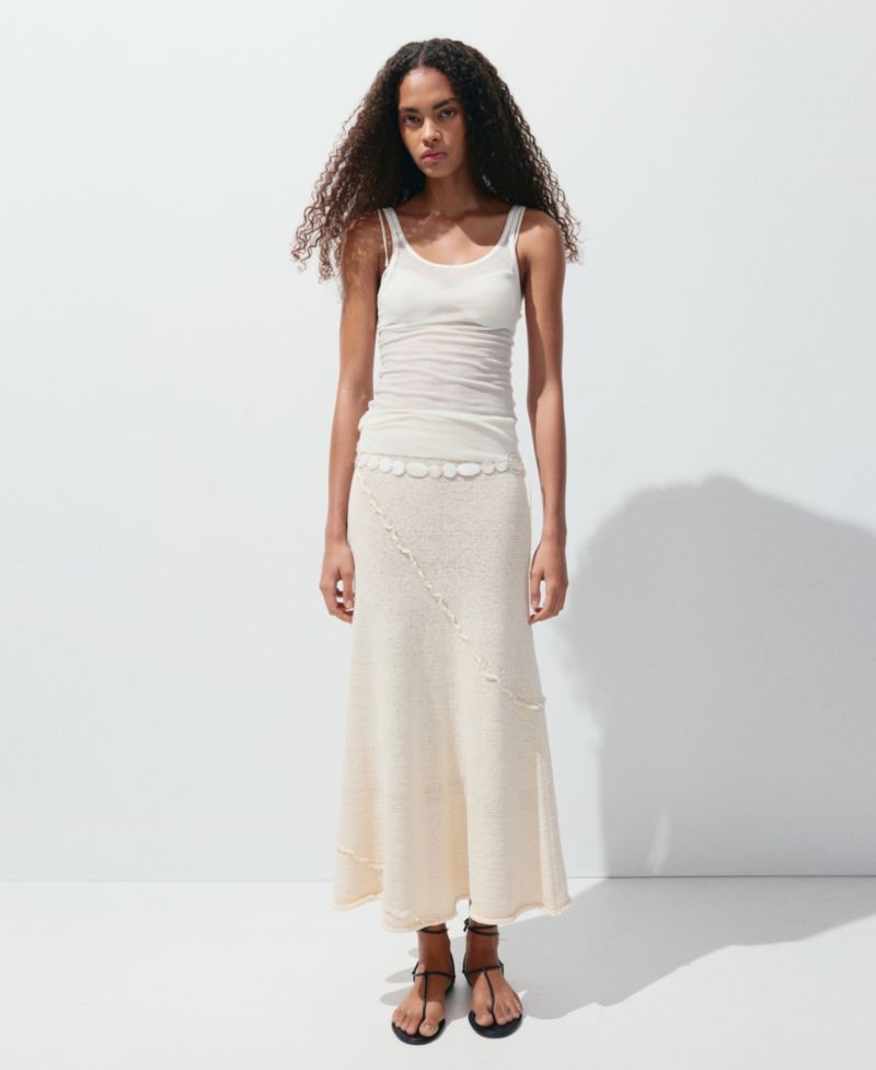 Women's Wavy Stitching Detail Knit Skirt