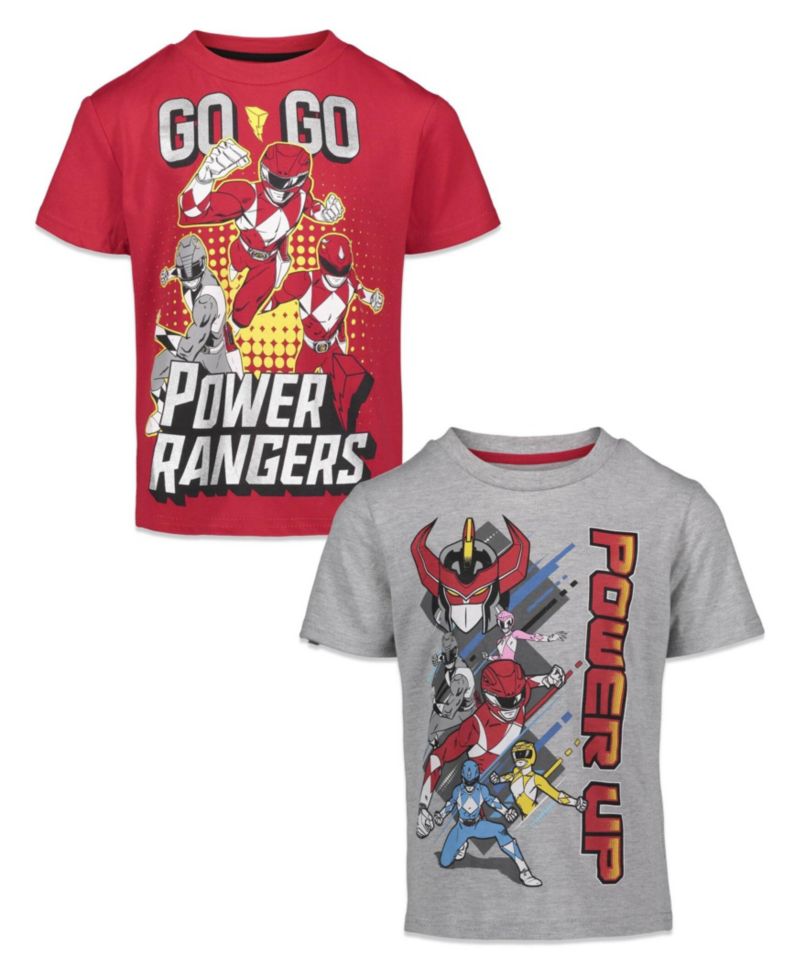 Boys Pink Ranger Yellow Ranger Red Ranger 2 Pack T-Shirts to