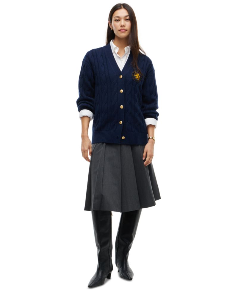 Women's American Icons Cable-Knit V-Neck Cardigan
