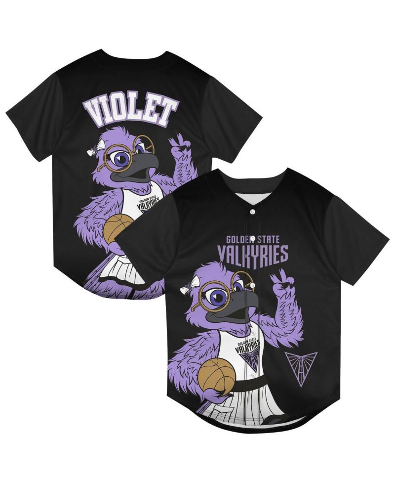Big Boys and Girls Eclipse Black Golden State Valkyries Mascot Friend Mesh Fashion Jersey