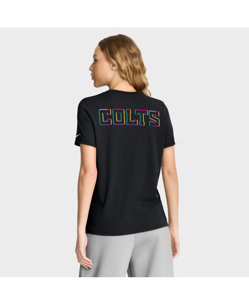 Women's Black Indianapolis Colts 2025 NFL Crucial Catch Tri-Blend Dri-FIT T-Shirt