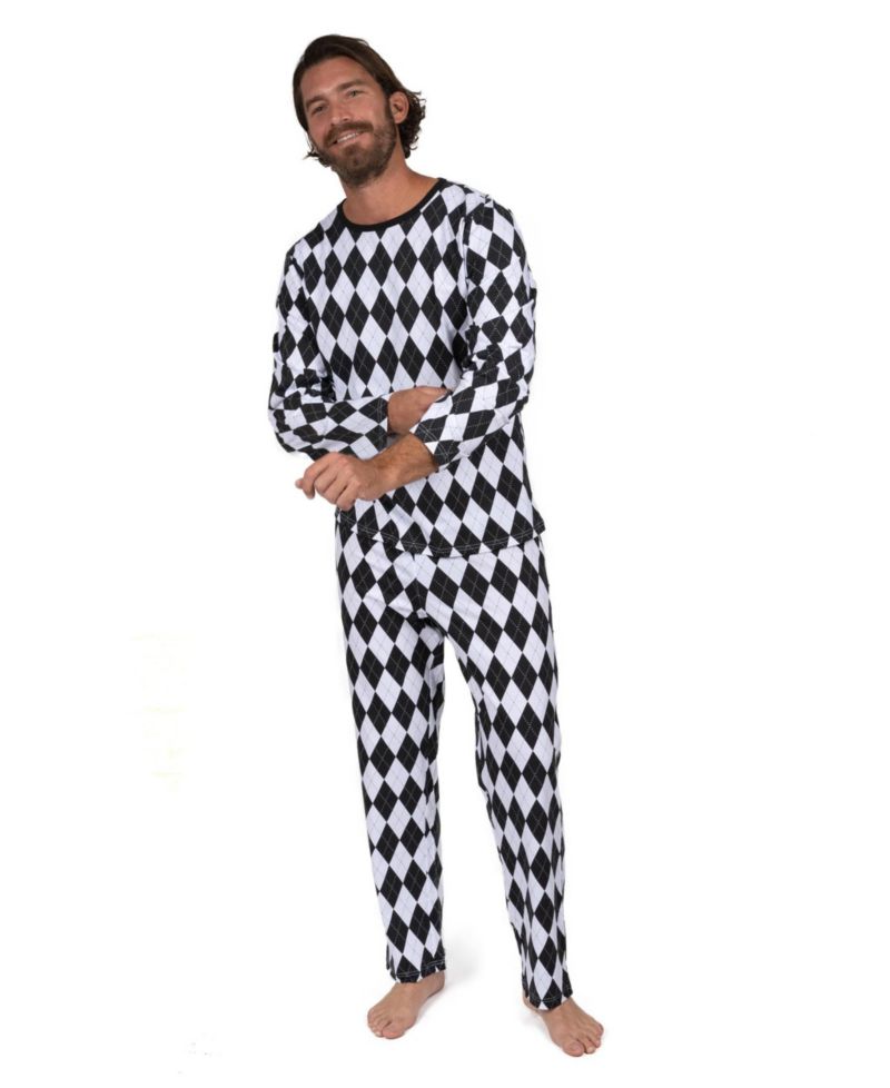 Men's 2-piece. Cotton Loose Fit Argyle Pajamas