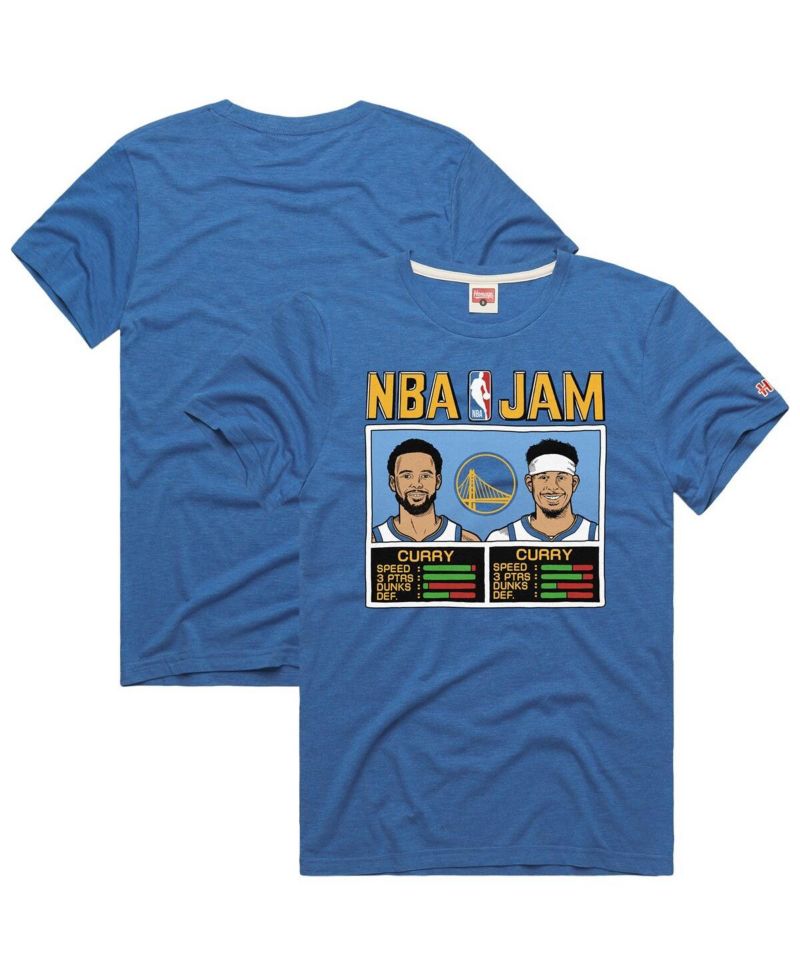 Men's Stephen Curry Seth Curry Royal Golden State Warriors NBA Jam Tri-Blend T-Shirt
