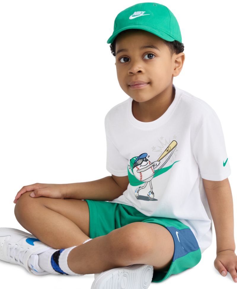 Boys' 2T-7 Baseball Graphic T-Shirt and Mesh Shorts, 2-Piece Set