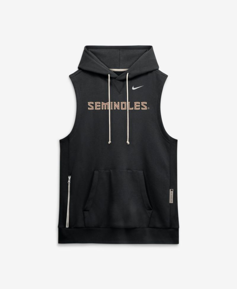 Men's Black Florida State Seminoles 2026 Sideline Sleeveless Dri-FIT Hoodie