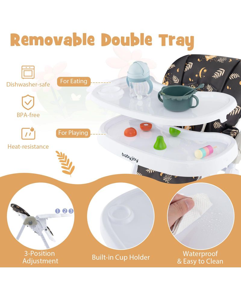 3 in 1 Convertible Baby High Chair for Toddlers